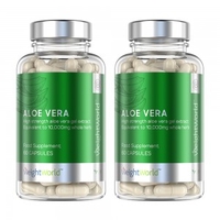 Aloe Vera Capsules ar ett vaxtbaserat kosttillskott for matsmaltningen - Hogsta kvalitet Aloe Vera - 120 kapslar - 2 Pack