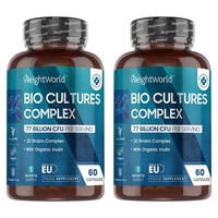 Bio Culture Complex - 60 probiotika kapslar - Magvänlig vegansk formel - 77 miljarder CFU - 20 Bakteriestammar - 2-pack