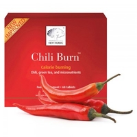 Chili Burn New Nordic - Chili Burn tabletter kan oka din forbranning och minska aptiten - Innehaller chilipeppar och gront te - 60 tabletter