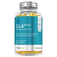 CLA Konjugerad Linolsyra - 180 CLA kapslar - Tillskott med naturliga essentiella fettsyror - 3000 mg styrka per dos