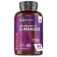 D-mannose 2000 mg,  180 kapslar - Kosttillskott för immunförsvaret och urinvägarna
