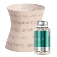 Detox & Toning Pack - Waist Trainer(svart,  beige,  S,  M, L & XL) & Detox Tone (60 kapslar)