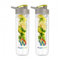 Fruit Infuser Bottle 800ml - BPA-fri - Gör eget smaksatt vatten med frukter och bär - 2 pack.