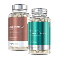 Glucomannan Plus + Colon Cleanse - 10-dagars fiberkombo - 120 kapslar for intensivprogram