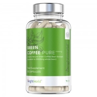 Green Coffee Pure - Grönt kaffetillskott - 90 kapslar med extrakt från gröna kaffebönor - Veganskt kosttillskott för vikthållning med grönt kaffe