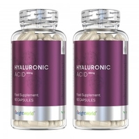 Hyaluronic Acid Capsules 400mg - Anti-ageing hyaluronsyra serum for hud och leder. 2 manaders anvandning - Veganvanliga - 240 kapslar,  2 pack