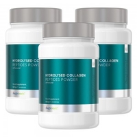 Hydrolysed Collagen Peptide Powder 600g - Kollagen pulver for muskler,  leder och slat hud 3-pack