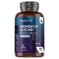 Magnesiumglycinat med vitamin B6,  180 kapslar - För avslappning & sömn