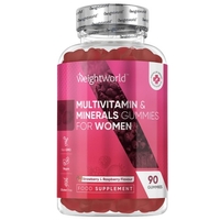 Multivitamin Kvinna - 90 gummier Med hyaluronsyra,  nattljusolja,  koenzym Q10,  folsyra,  zink,  vitamin C,  B12,  biotin