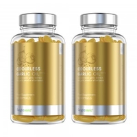 Odourless Garlic Softgels - 1000mg Vitlokskapslar - Naturlig hjarttillskott - Lukt och smakfri for enkel konsumtion - 180 kapslar,  2 pack.