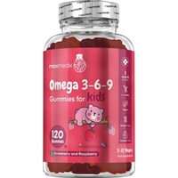 Omega 3 för barn med omega 6 och 9,  200 mg 120 vitaminer - Barnvitaminer med fruktsmak