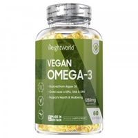 Omega 3 vegan - 60 kapslar - Naturligt och veganskt Omega 3 tillskott - Hållbar & miljövänlig 1000mg alg omega 3 - alternativ till fiskolja