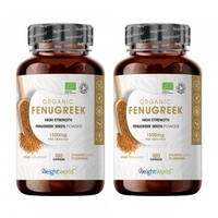 Pure Fenugreek 610mg - Bockhornsklöver - Veganska kapslar med protein,  fibrer och mineraler - 180 kapslar,  2 pack.