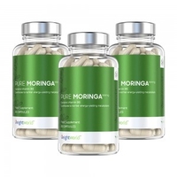 Pure Moringa kapslar - Naturligt Fornyande Tillskott - 60 Kapslar,  1000 mg Daglig Styrka - 3 Pack