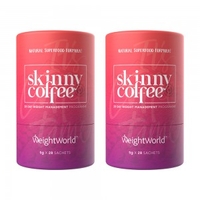 Skinny Coffee - 28 Dagars Vikthanteringsprogram - 90g Halsosamt Snabbkaffepulver - 2 Pack