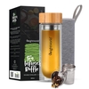 Tea Infuser Bottle - 500 ml Glasflaska för både varma och kalla drycker - Flavor Infuser Bottle perfekt för resor - Enkel rengöring i diskmaskin