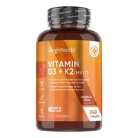 Vitamin D3 + K2 tabletter,  240 tabletter – Kosttillskott för skelett och immunförsvar