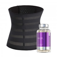 Waist Trainer - Black - Medium & Belly Fat Burner - 60 Capsules