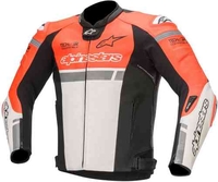 Alpinestars Missile Ignition Motorcykel skinnjacka Svart Vit Röd 58