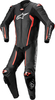 Alpinestars Missile V2 En stycke motorcykel läder kostym,  svart-röd,  storlek 48 för män