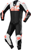Alpinestars Missile V2 Ward perforerad One Piece Motorcykel Läder Kostym,  svart-vit-röd,  storlek 50 för män