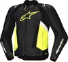 Alpinestars Missile V3 Airflow perforerad motorcykel läderjacka,  svart-vit-gul,  storlek 48 för män