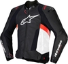 Alpinestars Missile V3 Motorcykel Läderjacka,  svart-vit-röd,  storlek 54 för män