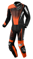 Berik XR-Ace Evo perforerad 2-delad motorcykel läderdräkt,  svart-grå-orange,  storlek 56 för män
