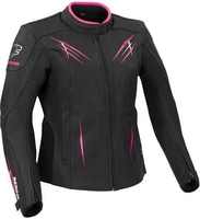Bering Brutalia Kvinnors motorcykel läder jacka Svart Vit Rosa 36