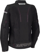 Bering Cancun Kvinnors motorcykel textil jacka,  svart-rosa,  storlek 38
