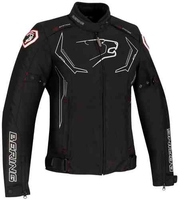 Bering Guardian Kvinnors motorcykel textil jacka Svart Vit Röd 36