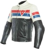 Dainese 8-Track Motorcykel läder jacka Svart Vit Röd 60