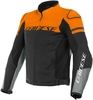 Dainese Agile Motorcykel skinn jacka,  svart-orange,  storlek 56