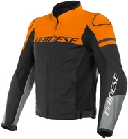 Dainese Agile Motorcykel skinn jacka,  svart-orange,  storlek 56