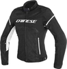 Dainese Air Frame D1 Tex Damer motorcykel textil jacka Svart Vit 52