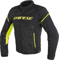 Dainese Air Frame D1 Tex Motorcykel textil jacka,  svart-gul,  storlek 44 för män