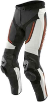 Dainese Alpha Motorcykel läder byxor Svart Vit 58