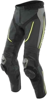 Dainese Alpha Perforerade motorcykel läder byxor Svart Gul 56