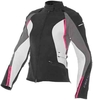 Dainese Arya Tex Damer motorcykel textil jacka Svart Grå Rosa 38