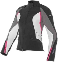 Dainese Arya Tex Damer motorcykel textil jacka Svart Grå Rosa 38