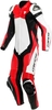 Dainese Assen 2 Ett stycke perforerad motorcykel läder kostym Svart Vit Röd 44