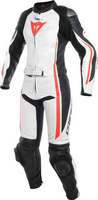 Dainese Assen Kvinnor två pjäs motorcykel läder kostym Svart Vit Röd 40