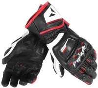 Dainese Druid D1 Långa motorcykel handskar Svart Vit Röd 2XL