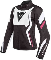 Dainese Edge Tex Kära motorcykel textil jacka Svart Vit Rosa 50