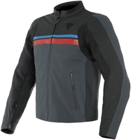 Dainese HF3 Motorcykel skinnjacka,  svart-grå-röd,  storlek 60