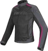 Dainese Hydra Flux D-Dry Damer motorcykel textil jacka Svart Mörklila 48