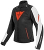 Dainese Laguna Seca 3 D-Dry Kära motorcykel textil jacka Svart Vit Röd 38