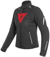 Dainese Laguna Seca 3 D-Dry Kära motorcykel textil jacka Svart Vit Röd 38