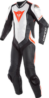 Dainese Laguna Seca 4 1st perforerat läder kostym Svart Vit Röd 52
