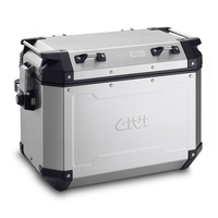 GIVI Trekker Outback 48 sidofodral i aluminium,  svart-silver